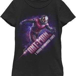 MARVEL Avengers I'm ANT-MAN I Know You Know Girls Tee Black T-Shirt XL 14/16 NEW